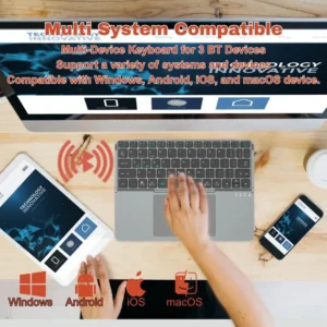 iBOX11 New Concept Folding Keyboard With Touchpad (Grey) - Image 9